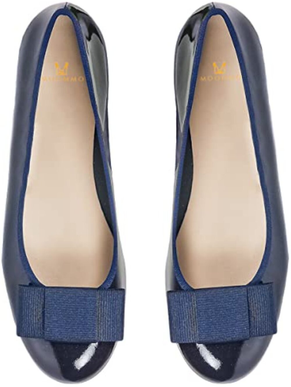 Women's Low Chunky Block Heel Pumps with Bow Slip On Round Toe Dress Sandals
